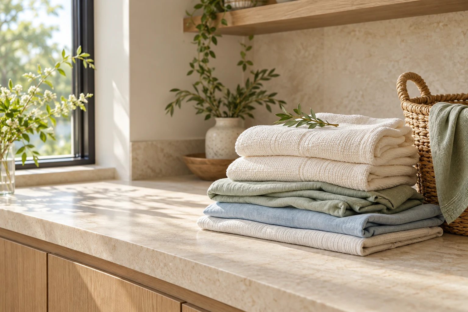 Illustrative fabric-care scene